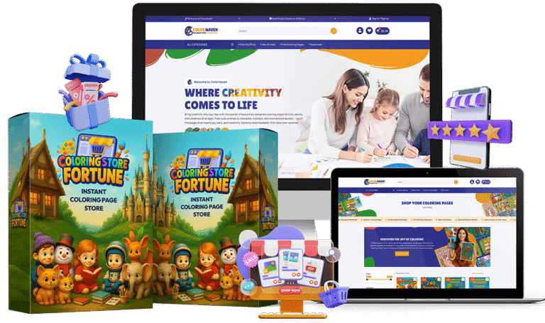 Coloring Store Fortune Review - Start Your Own Digital Coloring Store in Minutes