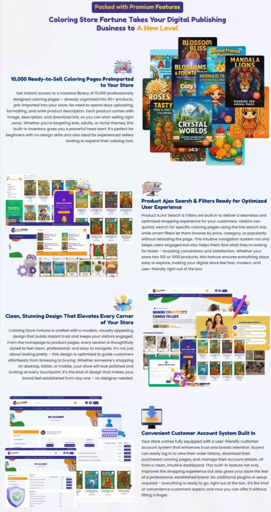 Coloring Store Fortune Features