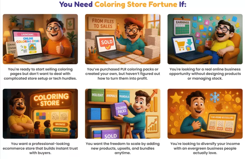 Coloring Store Fortune Review - Start Your Own Digital Coloring Store in Minutes